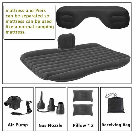 Inflatable Car Back Seat Mattress Portable Camping Travel Air Bed.