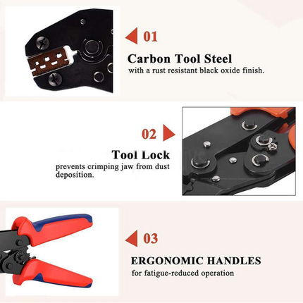 Assorted Waterproof Insulated Electrical Wiring Connectors Crimp Terminals Plier.