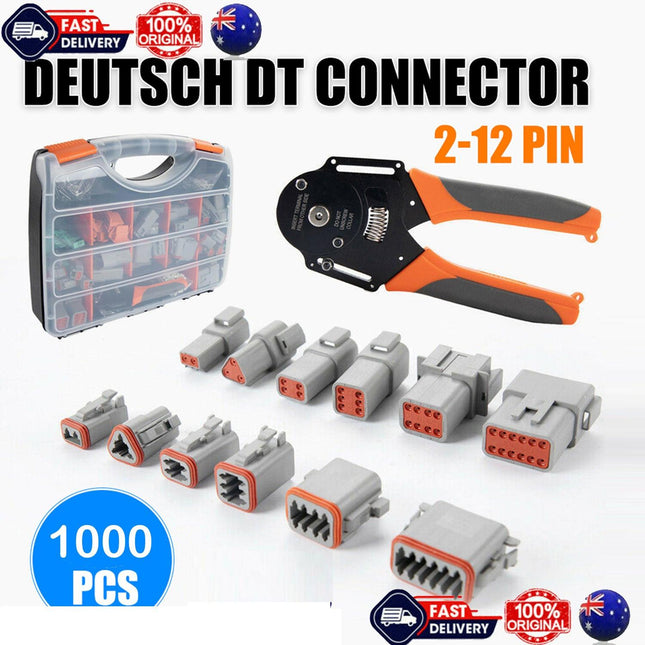 1000PCS Deutsch DT Connector Plug Kit With Genuine Deutsch Crimp Tool Auto Marine.