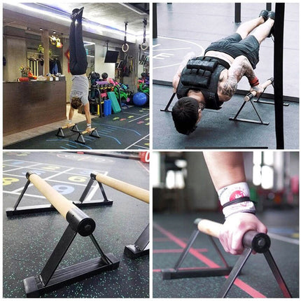 1 Pair Parallettes Set Push-up Parallel Bar Stretch Double Rod Stand Fitness.