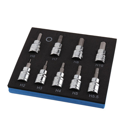 9pcs Allen Key Sockets Hex Bit Socket Set 3/8" Drive Drill Metric Tools 2-10mm.