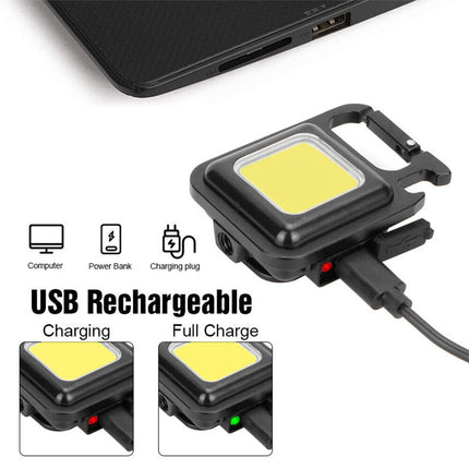 Mini Waterproof Rechargeable LED Light USB Flashlight-Lamp Torch Pocket Keychain.