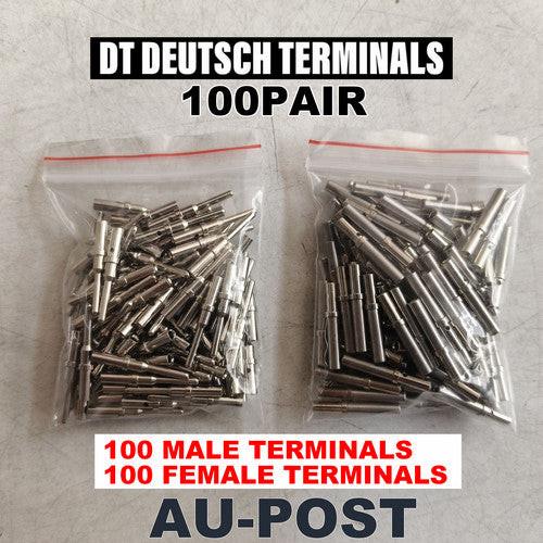 100 Pairs Deutsch Solid Terminal No.16 Contact Pins Male Female Connector Plug.