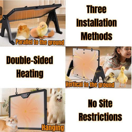 Chick Brooder Heating Plate Chicken Coop Heater Dual-Sided Duck Poultry Brooder.