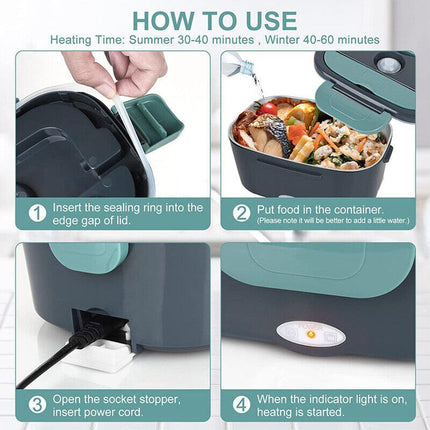 Electric Lunch Box Food Warmer Portable Leakproof Food Heater Car Home Picnic.