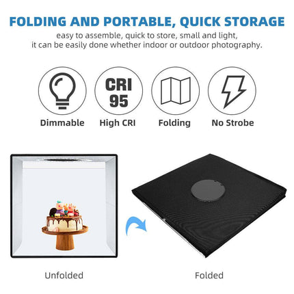40CM Portable Photo Studio LED Light Tent Bar Cube Soft Box Room Photography.