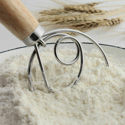13 INCHES BAKING DOUGH STAINLESS STEEL LARGE WIRE WHISK MIXER BREAD COOKING TOOL.