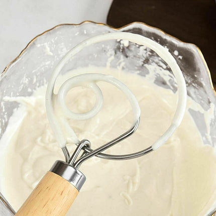 13 INCHES BAKING DOUGH STAINLESS STEEL LARGE WIRE WHISK MIXER BREAD COOKING TOOL.