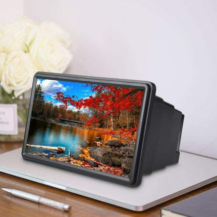 3D Mobile Phone Screen Magnifier 12" HD Video Amplifier for Smartphone Stand.