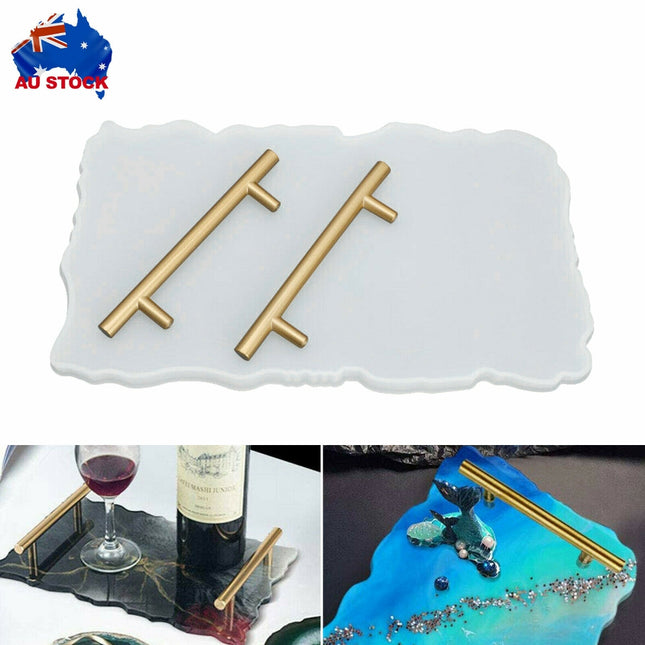Large Safe Silicone Tray Mould Artist Mold Irregular Coaster Resin Craft Art DIY + 2 Handles.