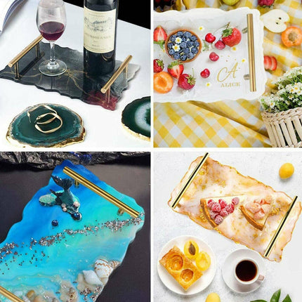 Large Safe Silicone Tray Mould Artist Mold Irregular Coaster Resin Craft Art DIY + 2 Handles.