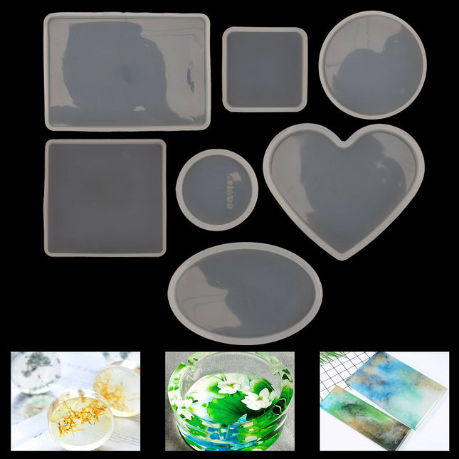 18pcs Coaster Cup Mat Mold Round Silicone Mould Kit for Craft?DIY Epoxy Resin.