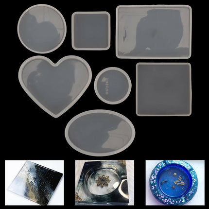 18pcs Coaster Cup Mat Mold Round Silicone Mould Kit for Craft?DIY Epoxy Resin.