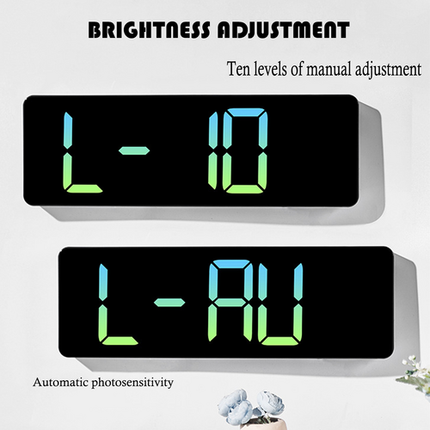 16" Green gradient color Large Digital Big Jumbo LED Wall Desk Clock Display With Temperature Calendar.