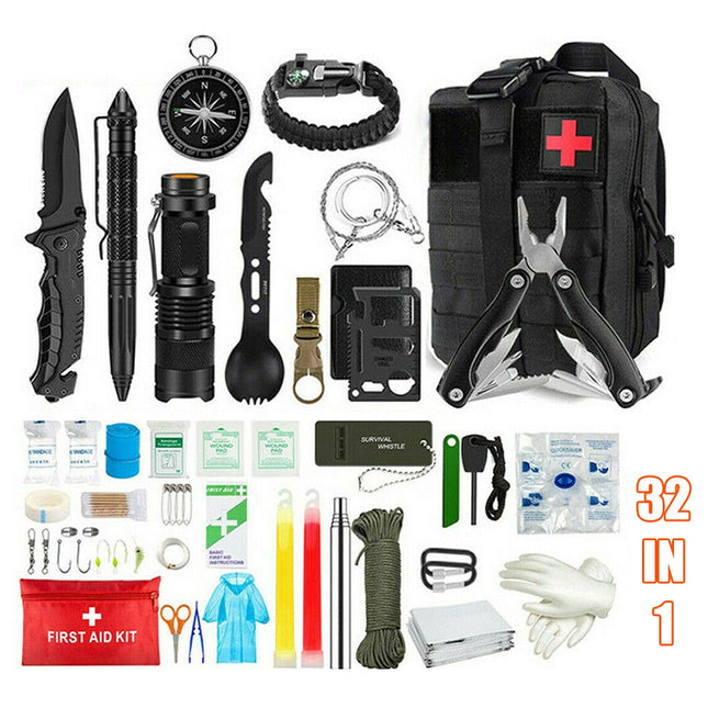 Tactical Emergency Survival Kit Outdoor Sports Hiking Camping SOS Tool Equipment.