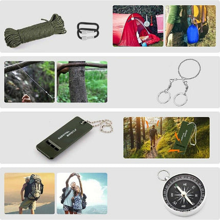 Tactical Emergency Survival Kit Outdoor Sports Hiking Camping SOS Tool Equipment.