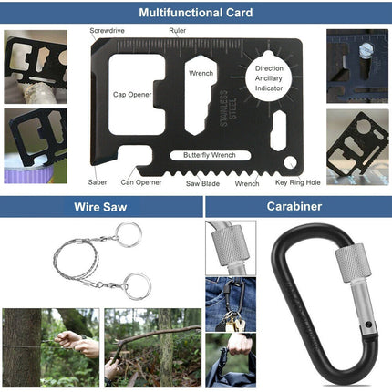 Tactical Emergency Survival Kit Outdoor Sports Hiking Camping SOS Tool Equipment.