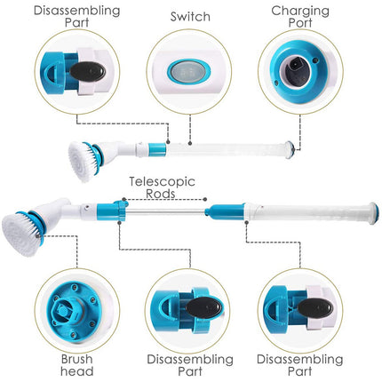 Electric Cordless Spin Scrubber Super Power Scrubber Turbo Scrub Clean Brush.