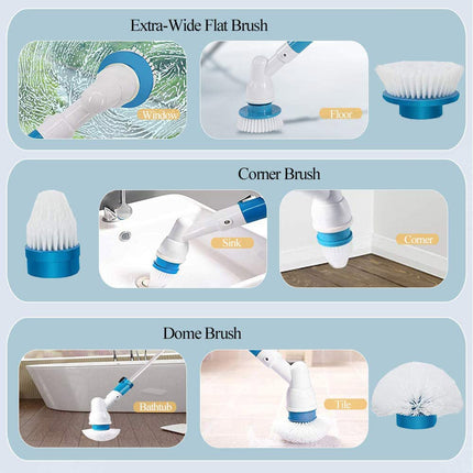 Electric Cordless Spin Scrubber Super Power Scrubber Turbo Scrub Clean Brush.