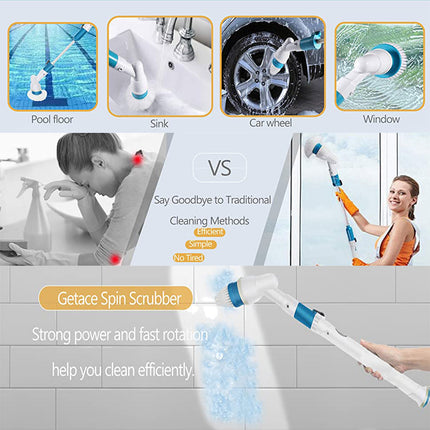 Electric Cordless Spin Scrubber Super Power Scrubber Turbo Scrub Clean Brush.