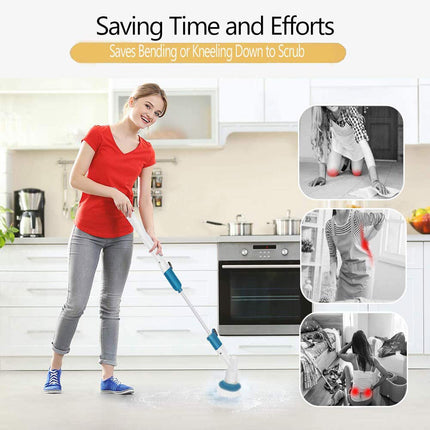 Electric Cordless Spin Scrubber Super Power Scrubber Turbo Scrub Clean Brush.