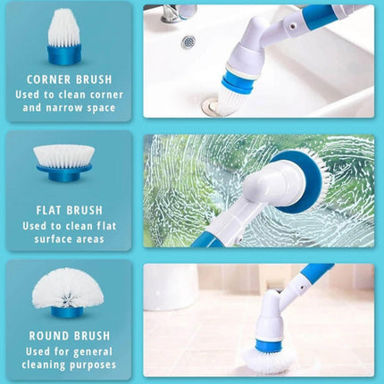 2PCS Rechargeable Spin Scrubber Electric Turbo Scrub Cleaning Brush Cordless Kit.