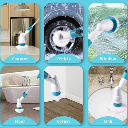 2PCS Rechargeable Spin Scrubber Electric Turbo Scrub Cleaning Brush Cordless Kit.