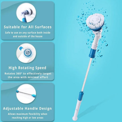 5PCS Rechargeable Spin Scrubber Electric Turbo Scrub Cleaning Brush Cordless Kit.