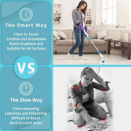 5PCS Rechargeable Spin Scrubber Electric Turbo Scrub Cleaning Brush Cordless Kit.