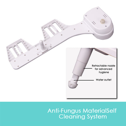 Toilet Bidet Seat Hygiene Water Wash Clean Unisex Easy Attachment Dual Nozzles.