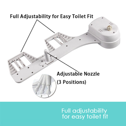 Toilet Bidet Seat Hygiene Water Wash Clean Unisex Easy Attachment Dual Nozzles.
