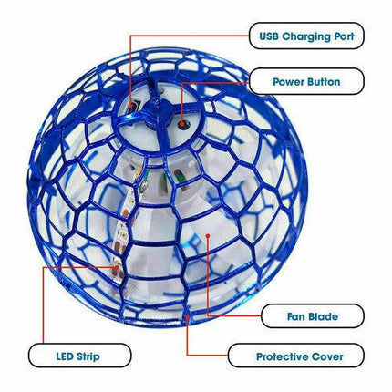 2pcs BLUE Flying Ball Mini Hand UFO Toys Drone Helicopter Hover Quadcopter Kids Toys Gifts.