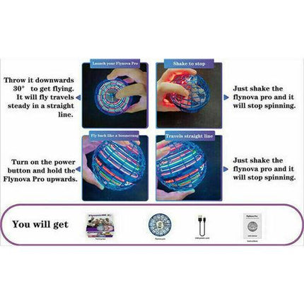 2pcs BLUE Flying Ball Mini Hand UFO Toys Drone Helicopter Hover Quadcopter Kids Toys Gifts.