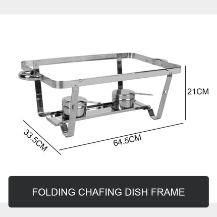 9L Chafing Dish Set Buffet Pan Bain Marie Bow Stainless Steel Food Warmer.