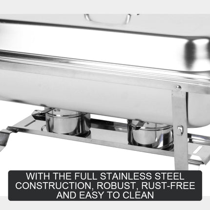 9L Chafing Dish Set Buffet Pan Bain Marie Bow Stainless Steel Food Warmer.