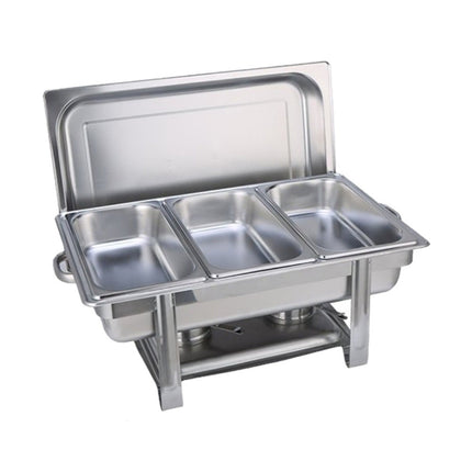 9L Chafing Dish Set Buffet Pan Bain Marie Bow Stainless Steel Food Warmer (3x3L).