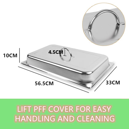 9L Chafing Dish Set Buffet Pan Bain Marie Bow Stainless Steel Food Warmer (3x3L).
