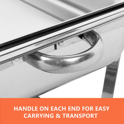 9L Chafing Dish Set Buffet Pan Bain Marie Bow Stainless Steel Food Warmer (3x3L).