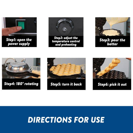 Commercial Electric Egg Puff Bubble Cake Waffle Egg Maker Machine Nonstick.