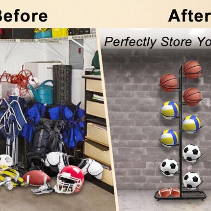 Basketball Soccer Storage Rack Sport Ball Organizer Ball Holder Display Stand.