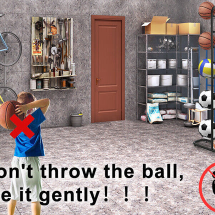 Basketball Soccer Storage Rack Sport Ball Organizer Ball Holder Display Stand With Basket.