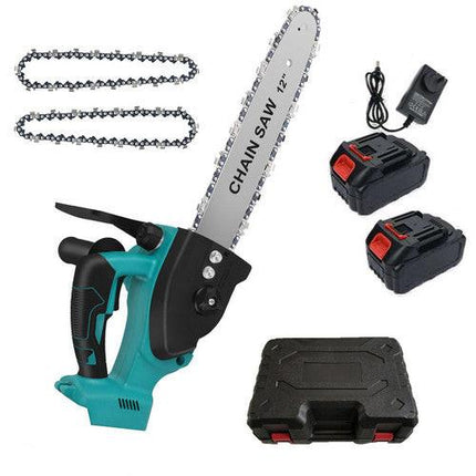12"inch Cordless Electric Chainsaw + 2 Battery 2 Chain Brushless Wood Cutter Saw.