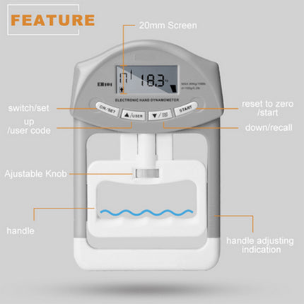 Digital Dynamometer Hand Grip Strength Muscle Tester Electronic Power Measure.