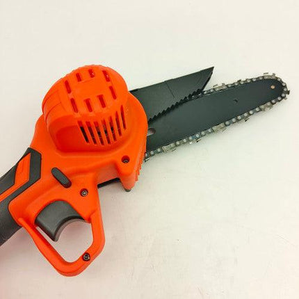 6" Mini Orange Cordless Electric Chainsaw 2X Battery-Powered Wood Cutter Rechargeable.