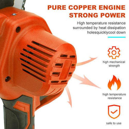 6" Mini Orange Cordless Electric Chainsaw 2X Battery-Powered Wood Cutter Rechargeable.
