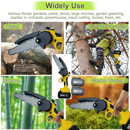 36V 8" Mini Cordless Electric Chainsaw 2XBattery 36V Wood Cutter Rechargeable.