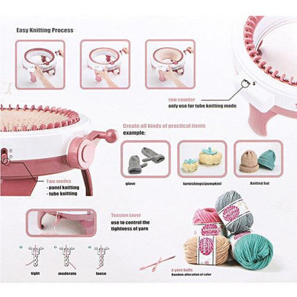 48 Needles DIY Knitting Machine Weaving Swift Yarn Fiber String Ball Wool Winder.