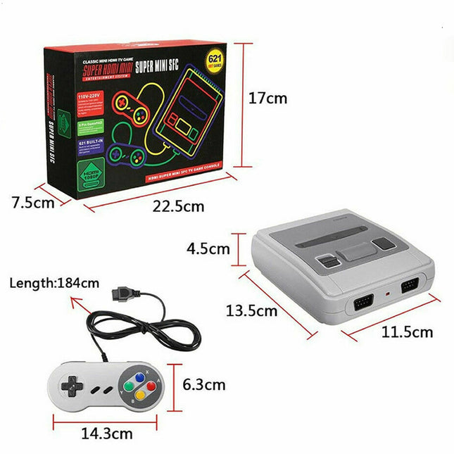 621-IN-1 Retro Classic Mini Handheld Game Console TV HDMI 2 Controller Gamepad.