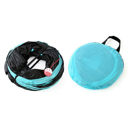 Pet Cat Kitten Puppy 4-Way Tunnel Play Toy Foldable Funny Exercise Tunnel Rabbit.