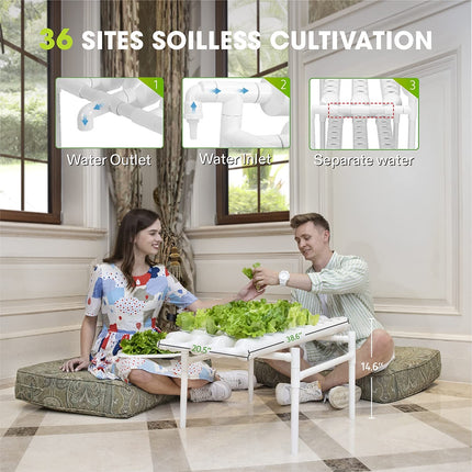 36 Sites Hydroponic Grow Tool Kits Vegetable Garden System 220V Water Pump.